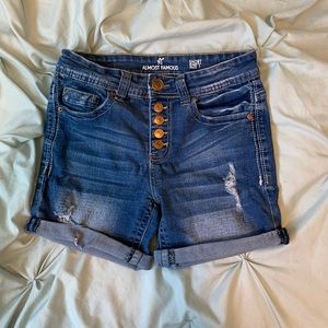 Denim high waisted shorts